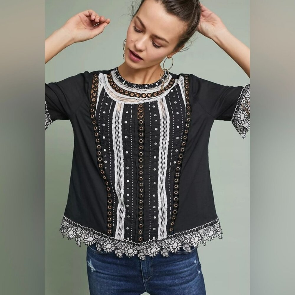 Vanessa Virginia Bonnie Eyelit Top by Anthropology